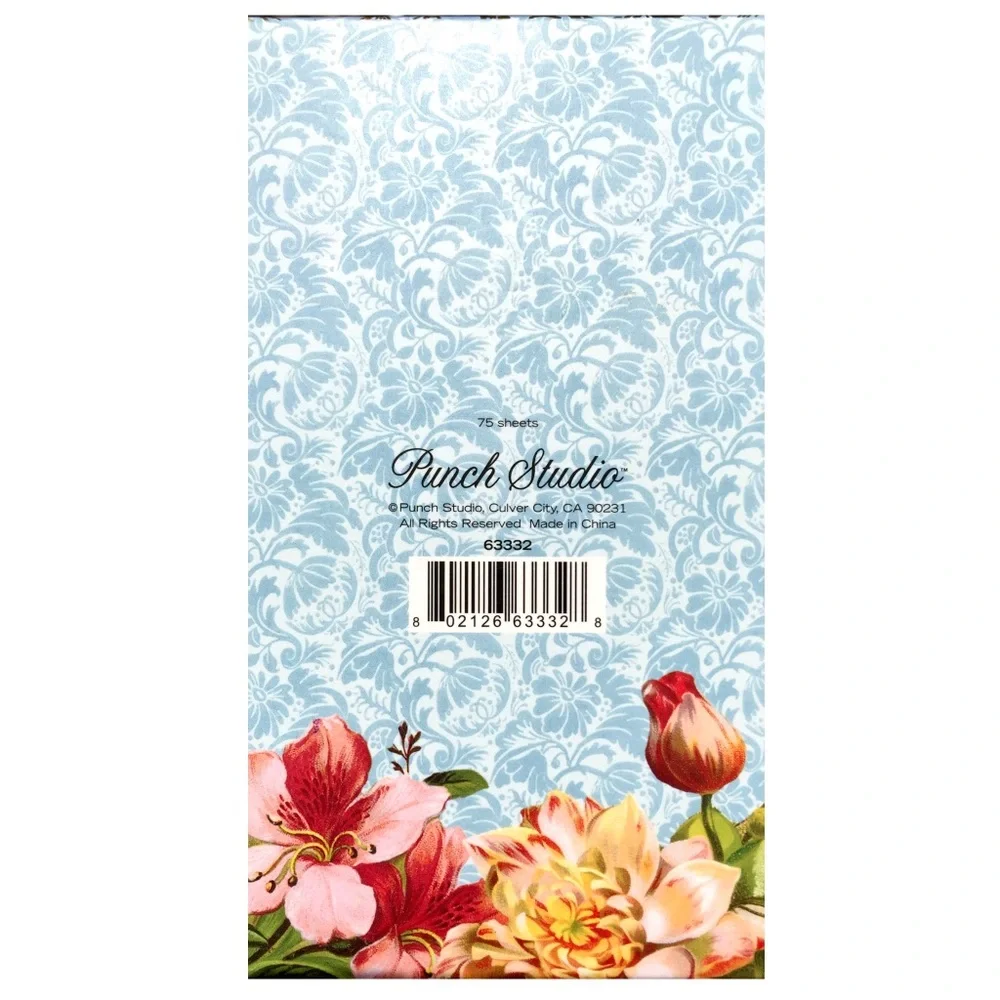 Punch Studio Embellished Long Notepad: Secret Garden (63332)